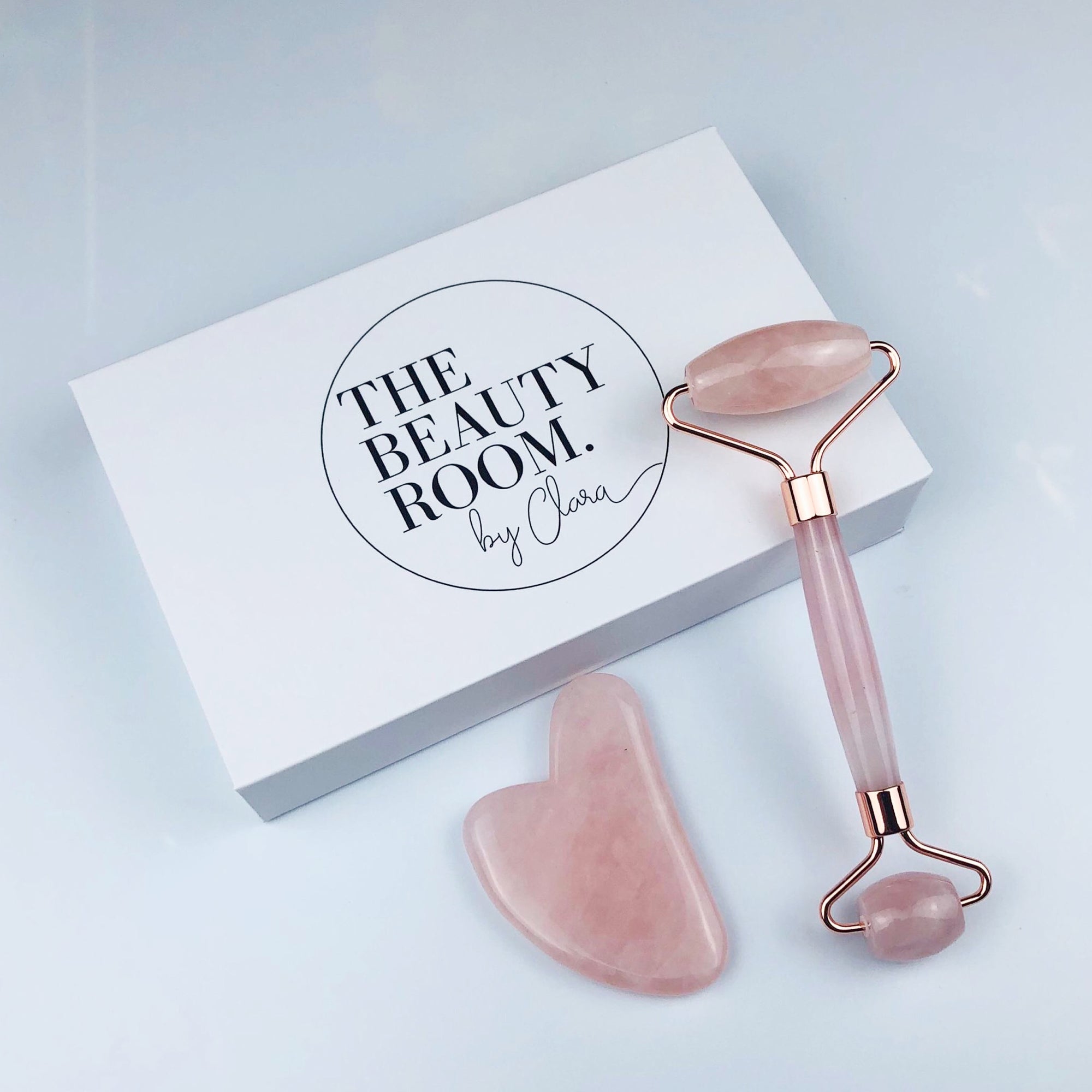 Rose Quartz Facial Roller & Gua Sha Set