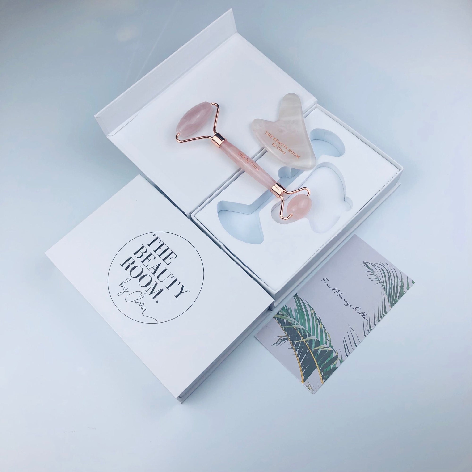 Rose Quartz Facial Roller & Gua Sha Set