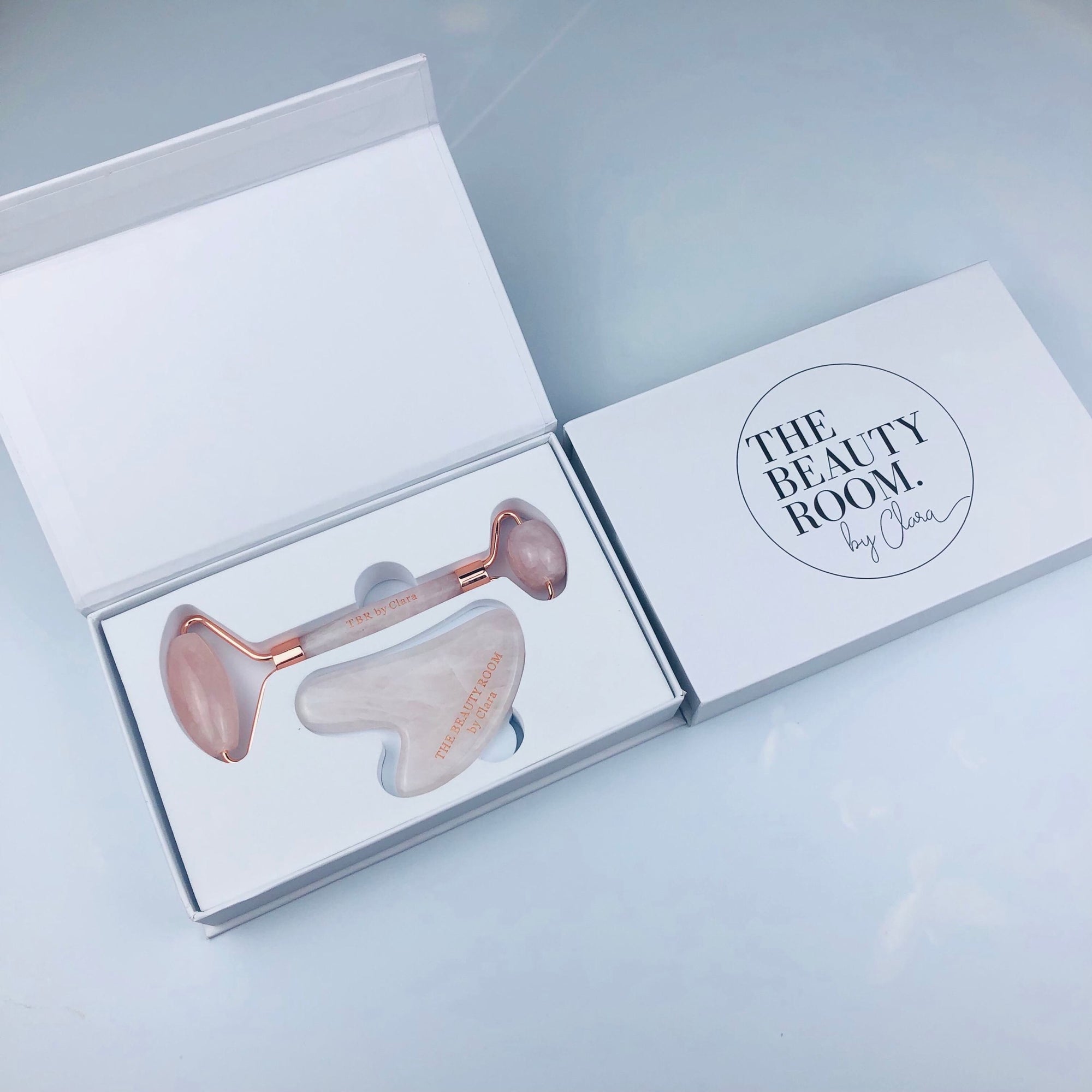 Rose Quartz Facial Roller & Gua Sha Set