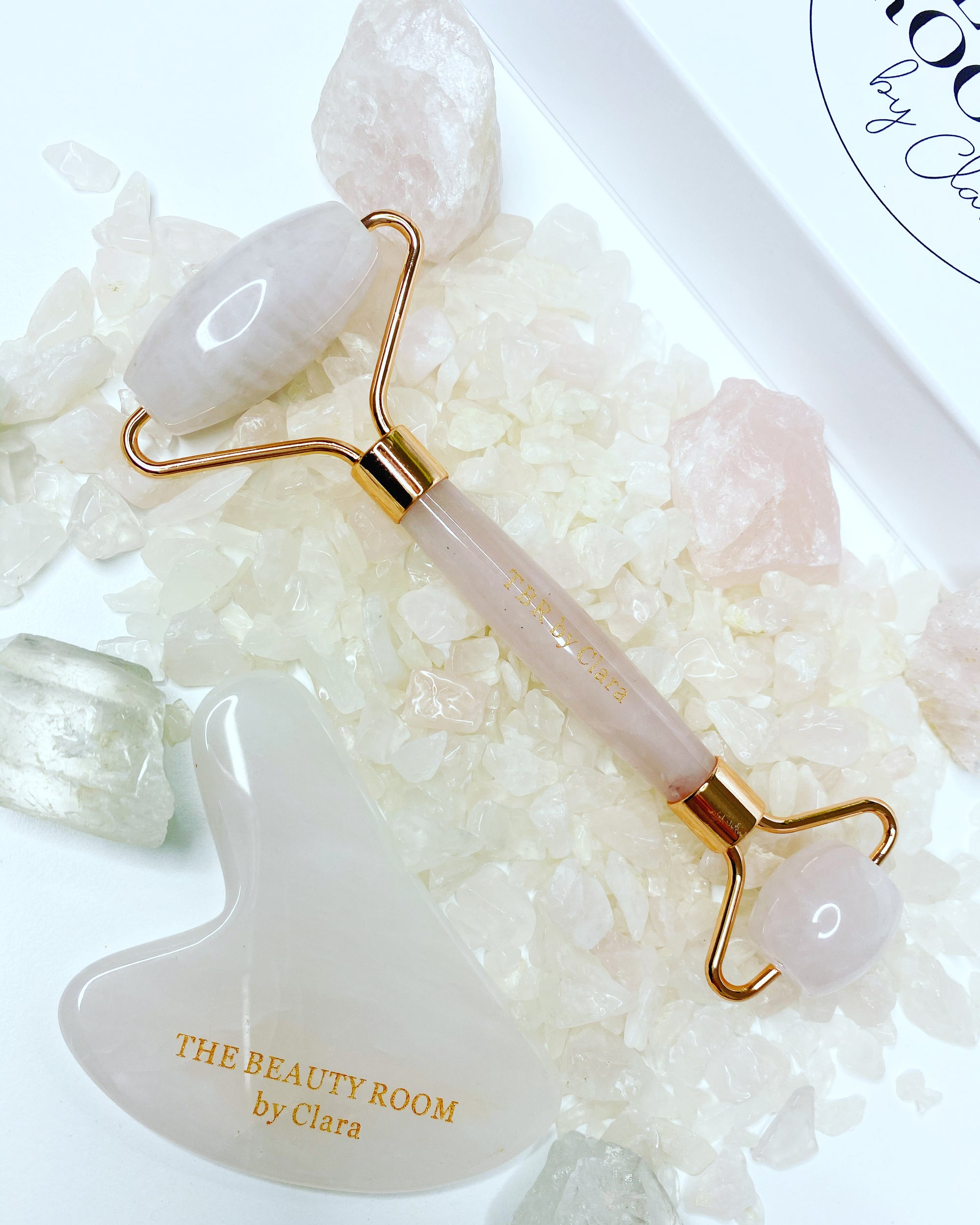 Rose Quartz Facial Roller & Gua Sha Set