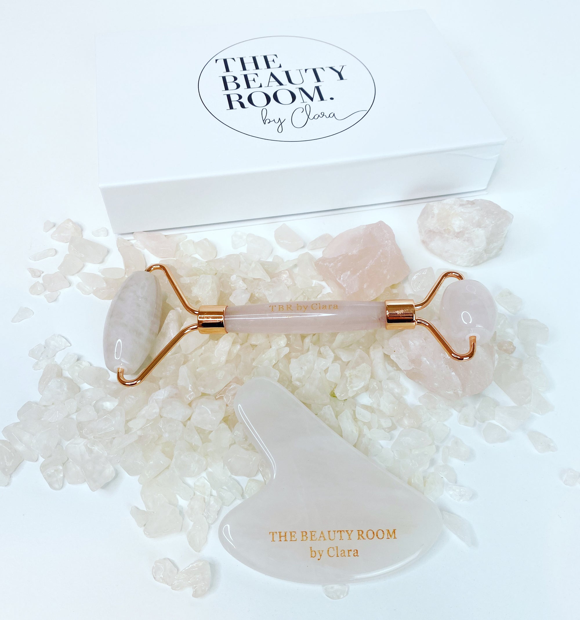 Rose Quartz Facial Roller & Gua Sha Set